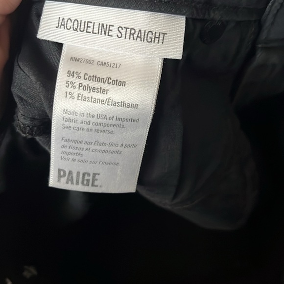 NWT PAIGE Jacqueline High Rise Straight Crop Dripping Sequins Black Size 24 - Picture 5 of 6